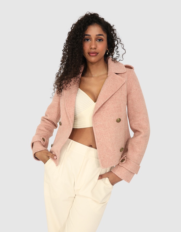 Belle & Bloom - Better Off Military Peacoat - Blush