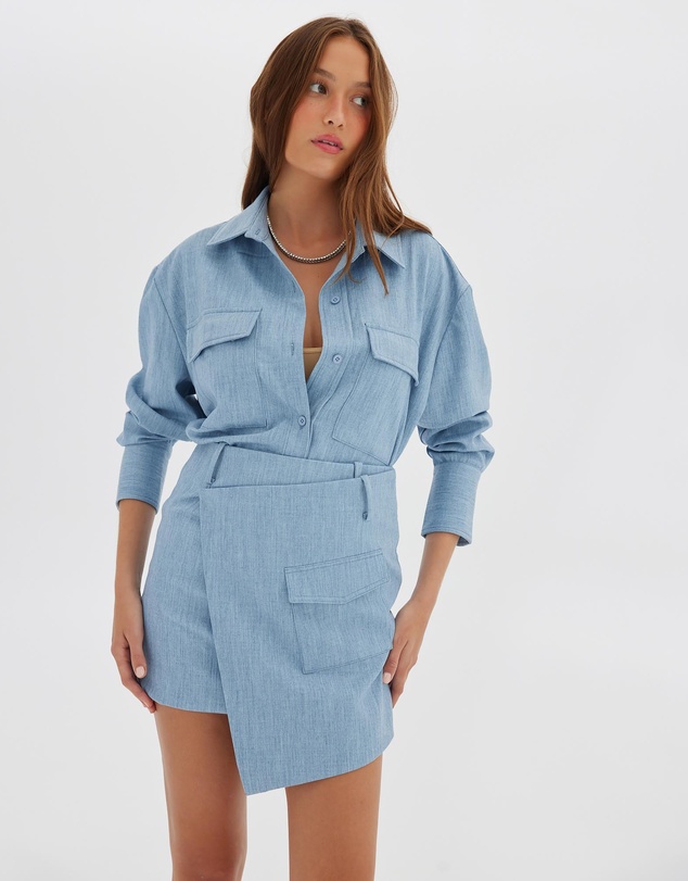 Toast Society - Denim Look Wrap Skirt