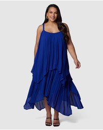 Pink Dusk by Curve Project - Sinful Heart Pleated Maxi Dress