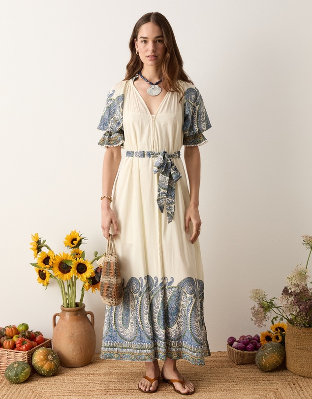 BOTEH - Arcadia Paisley Puff Sleeve Maxi Dress