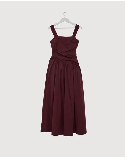 Revibe - Repaired AERE Kylara Ruched Midi Dress - AU 10