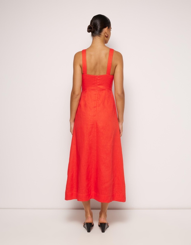 AERE - Este Linen Midi Dress