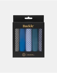 Buckle - Black and Navy Checks 5-Pack 100% Sustainable Cotton Handkerchief Set