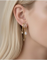 Izoa - Priya 3-in-1 Trio Huggie Earrings