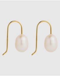 Najo - Isla Yellow Gold Pearl (White) Earring