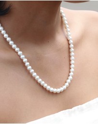 Elli Jewelry - Necklace Baroque Classic Trend with Shell Core Pearls in 925 Sterling Silver Gold Plated