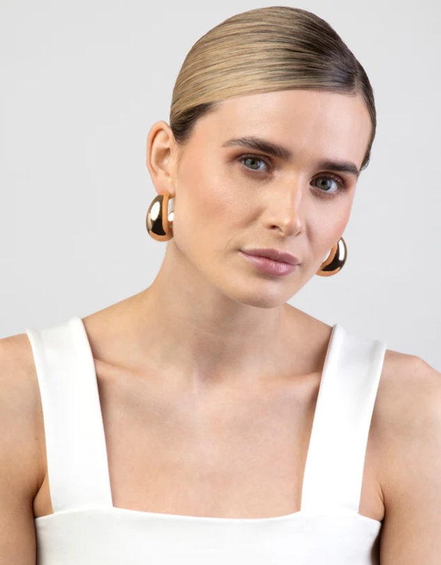 Lovisa - Gold Thick Puff Hoop Earrings
