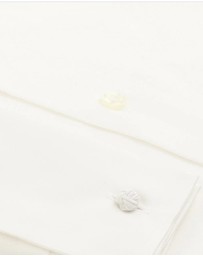 Henry Bucks - HENRY SARTORIAL Slim Plain Twill Shirt Double Cuff WHITE
