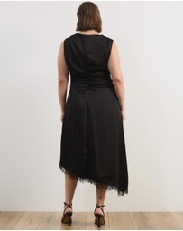Atmos&Here Curvy - Quinn Satin Midi Dress With Lace Trim