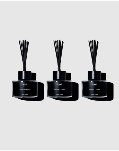 Kirri by Scent Australia Home - Country Linen Reed Diffuser Trio
