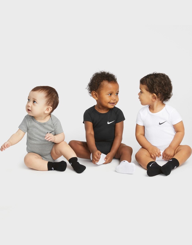 Nike - 3-Pack Core Swoosh No Slip Infant Ankle Socks - Babies