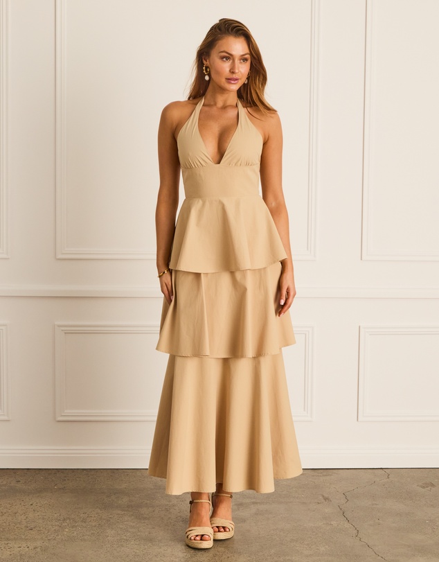 Heaven Australia - Latte Halter Neck Dress