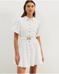 Atmos&Here - Kirrie Linen Blend Belted Mini Dress