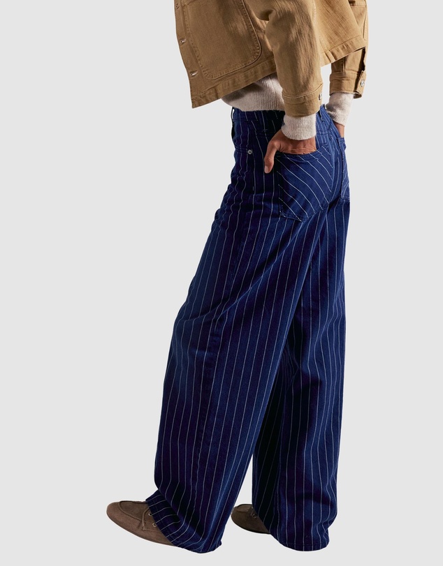Free People - Striped Nia BF Jeans