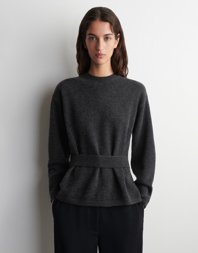 COS - Belt-Detail Merino Wool Jumper