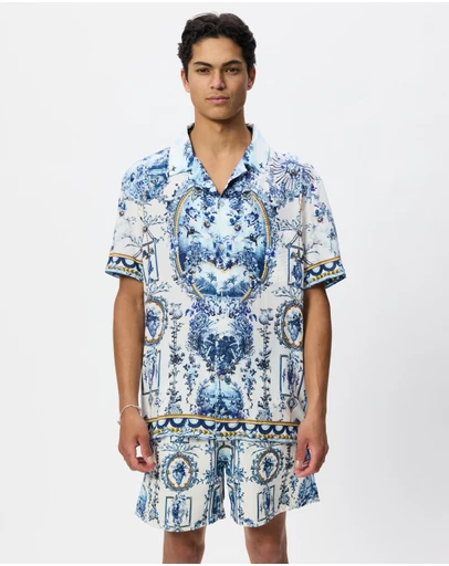 Camilla - Short Sleeve Camp Collared Shirt