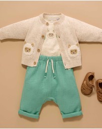 Purebaby - Slouchy Crinkle Cotton Pants -Kids-Babies
