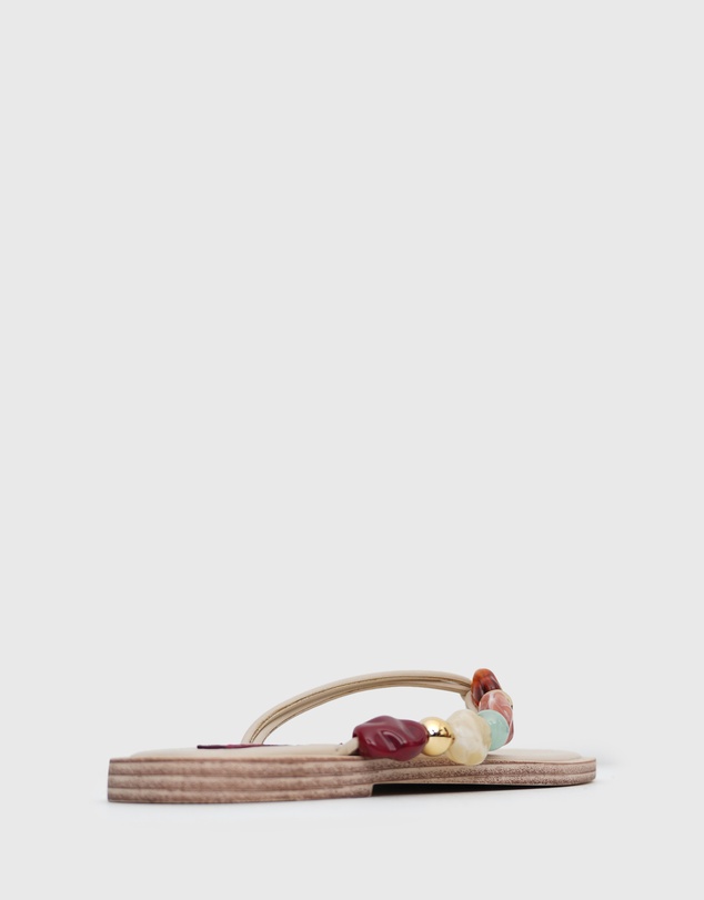 Betts - Saltwater Leather Multi Beaded Thong Sandals