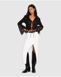 Belle & Bloom - Can't Forget You Denim Midi Skirt