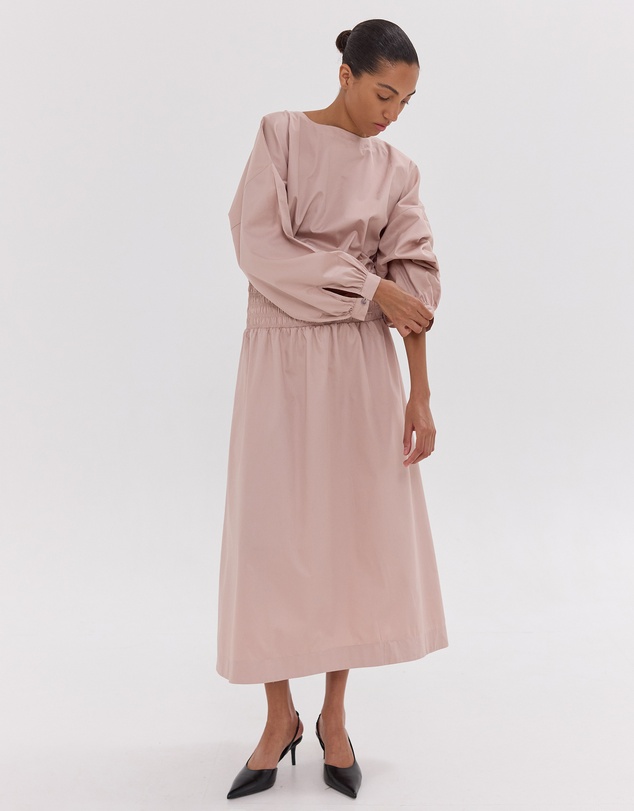 Cloth & Co. - The Shirred Billow Sleeve Dress | Lotus