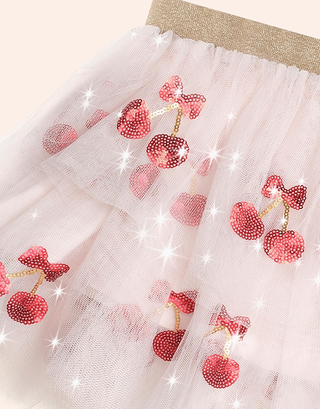 Huxbaby - Sequin Cherry Pie Tulle Skirt - Babies-Teens