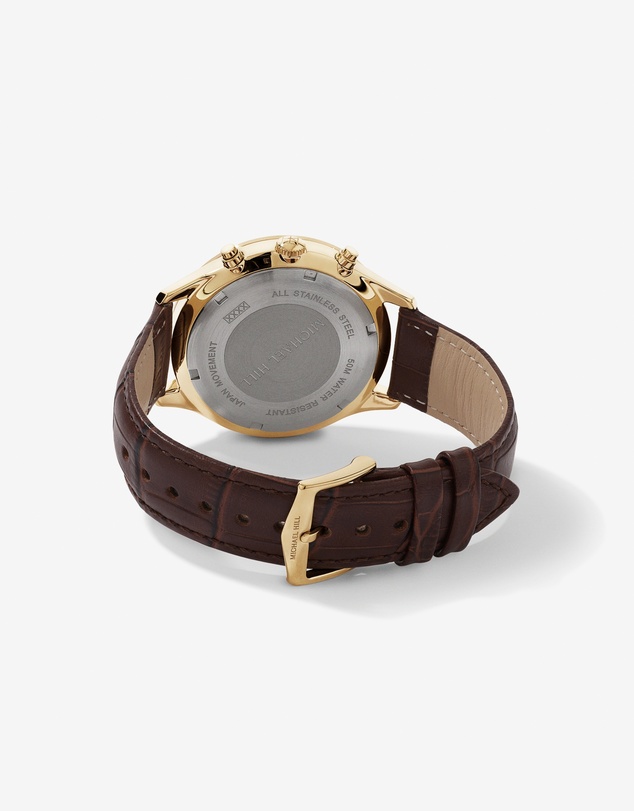 Michael Hill - Men's 42mm Chronograph Watch in Gold-Tone Stainless Steel