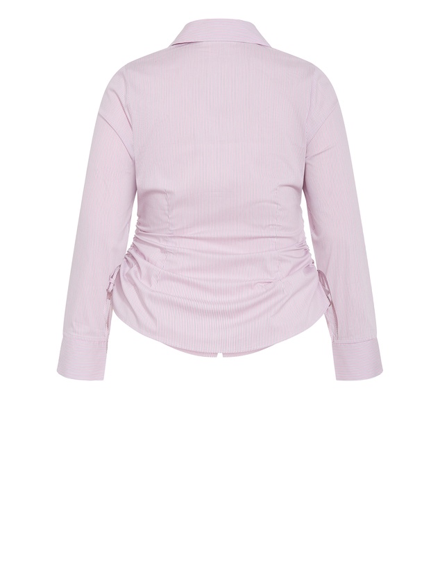 City Chic - Tayla Side Cinched Stripe Shirt