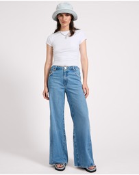 ONE TEASPOON - Cruisers Mid Waist Bootcut Flare Denim Jeans - New Blue