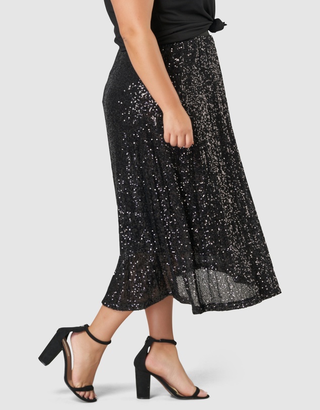 Pink Dusk by Curve Project - Sure Thing Sequin Skirt