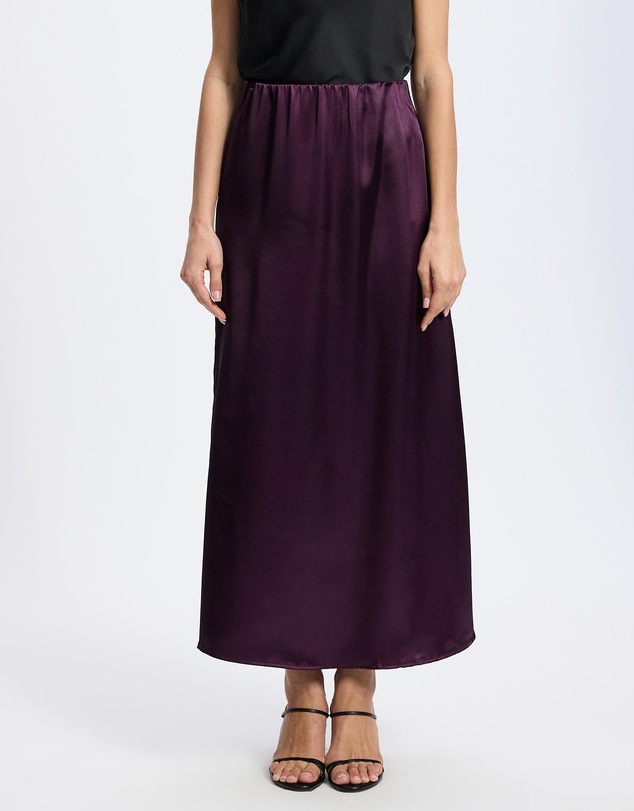 Mossée - Maya Silk Stretch Long Straight Skirt