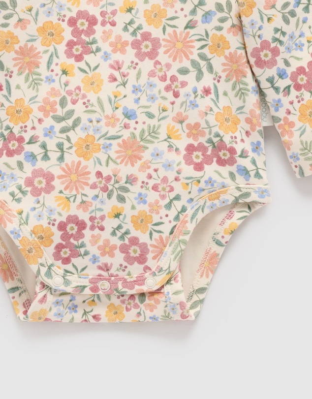 Purebaby - Wild Flower Collar Bodysuit -Kids-Babies