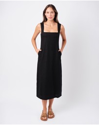 UNE PIECE - Square Neck Linen Midi Dress
