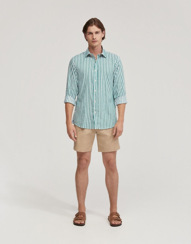 Oxford - Fergus Linen Striped Shirt