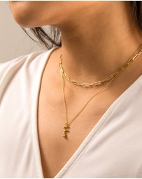 Wanderlust + Co - Alphabet Bubble Pendant Necklace - Letter F