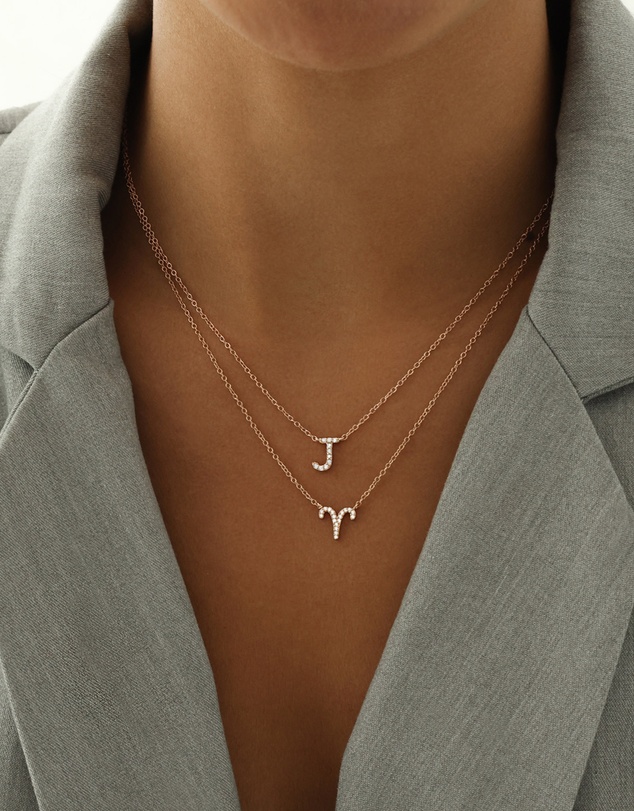The Silver Collective - A-Z Letter Necklace - M