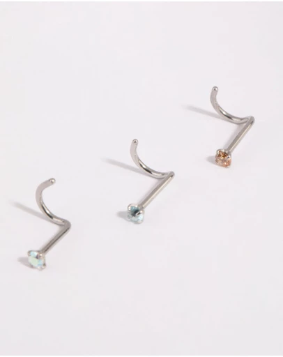 Lovisa - Surgical Steel Light Stone Nose Stud Pack