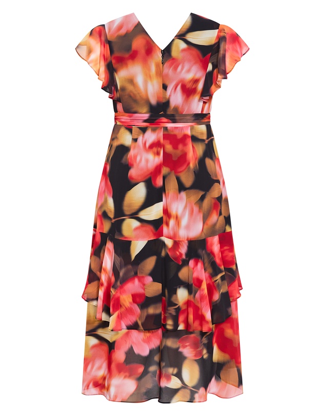 City Chic - Plus size Demure Floral Maxi Dress - scarlet red