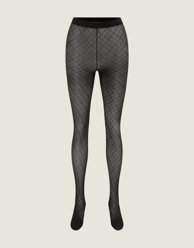 INSTOCK - After Hours — 50 Denier Diamond Checked Sheer Micromesh Tight