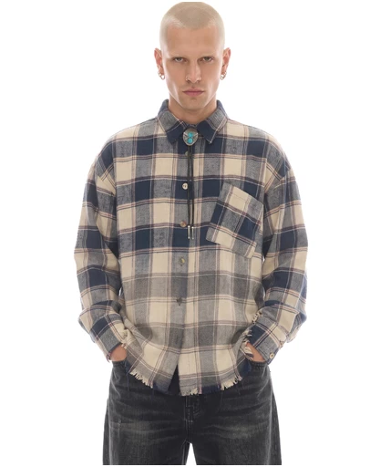 THE TALES - Cutaway Bleached Flannel Shirt