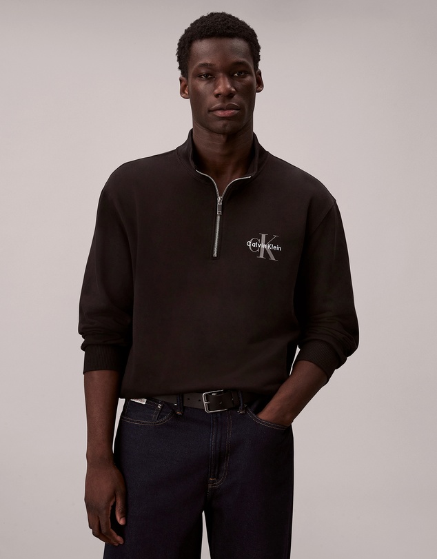 Calvin Klein Jeans - Terry Monologo Quarter Zip Sweatshirt
