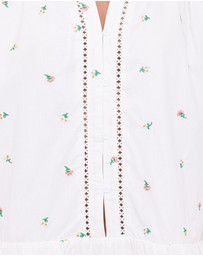 Petal & Pup - Hart Long Sleeve Mini Dress - White Floral