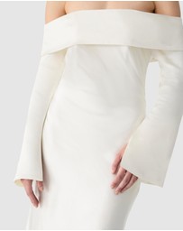 MISHA - Bianca Off Shoulder Long Sleeve Gown