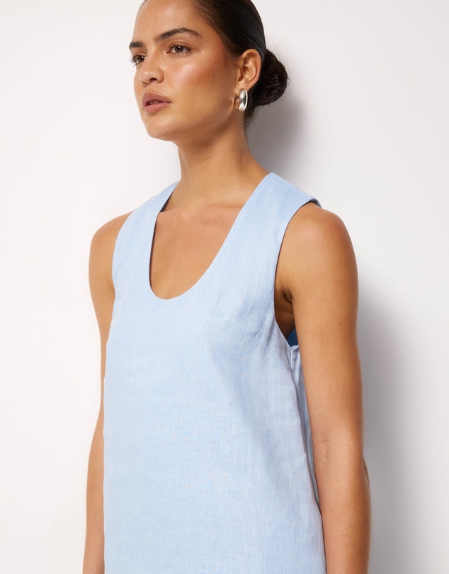 AERE - Orla Linen U-Neck Mini Dress