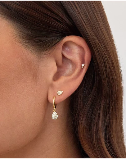 The Silver Collective - Linda Drop Earrings Gold