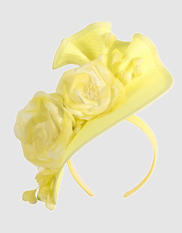 Fillies Collection - Bespoke Sculpted Fluro Yellow Racing Fascinator