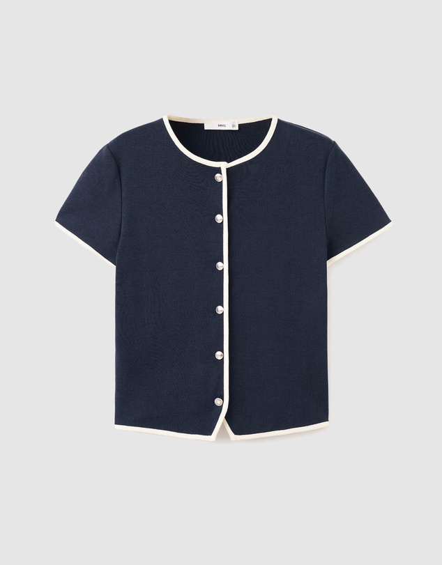 M.N.G - Buttoned Cotton T-Shirt