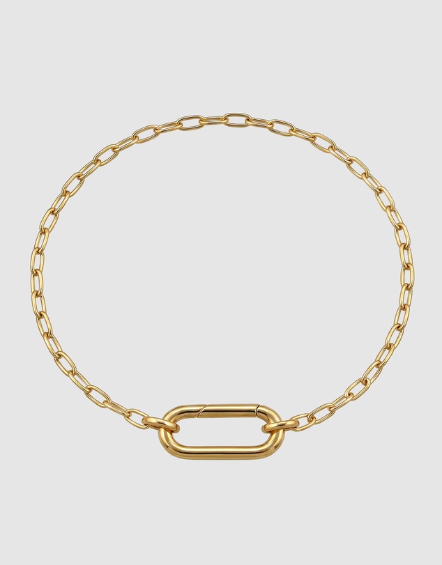 Elli Jewelry - Oval Link Charm Bracelet in Gold-Plated 925 Silver