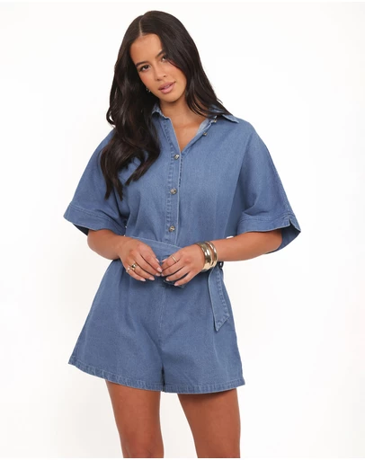 Petal & Pup - Hailey Denim Playsuit - Indigo