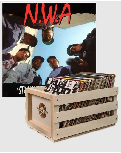 Universal Music - Crosley Record Storage Crate & N.W.A. Straight Outta Compton - Vinyl Album Bundle