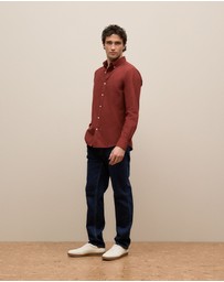 Trenery - Regular Fit Monogram Oxford Shirt in Auburn
